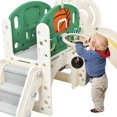 7in1 Toddlers Slide Climber Playset,Freestanding Castle Climbing