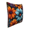 thumbnail image 2 of Fotbe Colorful Blooming Flowers Pattern Velvet Decorative Throw Pillow Covers with Elegant Piping, Soft Plush Cushion Cover for Sofa, Bed, Car, Office-18"x18", 2 of 8
