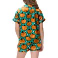 thumbnail image 5 of Leey-World Toddler Girls Halloween Pajamas Kids Satin Pajama Sets Classic Button Down 2pcs Sleepwear Pjs for Girls Relaxed Home Wear, 5 of 5