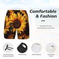 thumbnail image 3 of Haiem Vibrant Sunflower Blooms Mens Swim Trunks with Compression Liner 2 in 1 Swimming Shorts Stretch Swimwear Quick Dry,Board Shorts-Small, 3 of 9