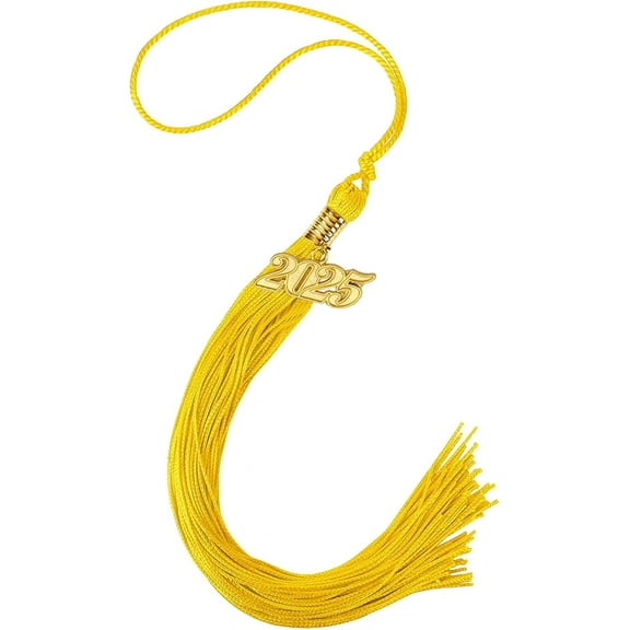 Siloon Single Color Graduation Tassel with 2025 Year Charm 9", 2 PCS