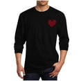 thumbnail image 3 of BiZtdJrK Long Sleeve T Shirt for Men Plus Size Heart Print Casual Tee Tops Lightweight Loose Fit Basic Tees Valentines Gifts Black L, 3 of 6