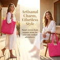 thumbnail image 5 of Under $15 Clearance Beach Bags,Woven Straw Tote Bags，Large Beach Bag, Weaving Swim Shopping Travel Bag Waterproof, 5 of 7