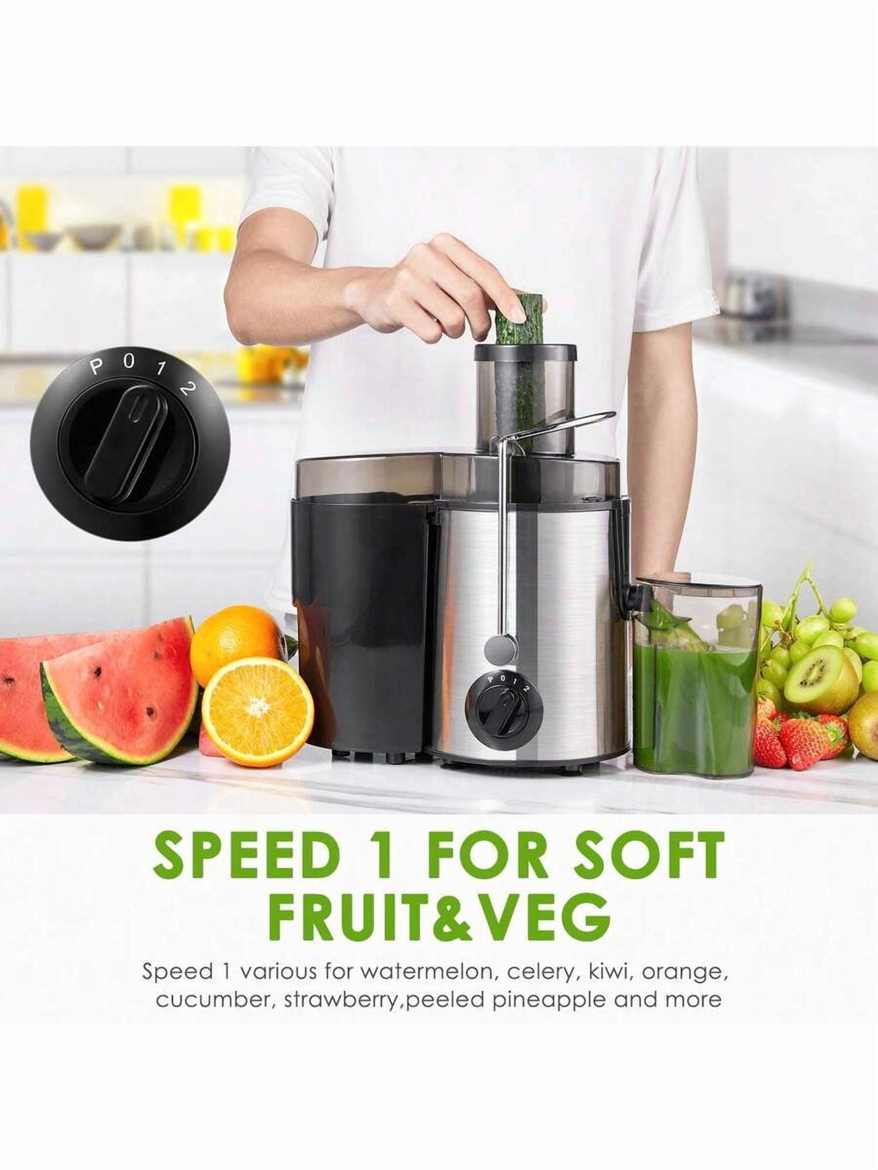 Juicer Machines,3 Speed Control,Juicer Whole Fruit And Vegetables, Centrifugal Juicer Extractor Max Power 400W,Cleaning Brush And Juicing Recipe Included