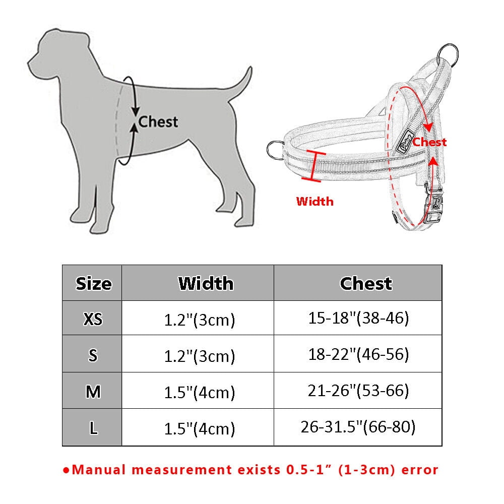 Beirui No Pull Nylon Dog Harness Reflective Soft Comfortable Walking Strap Vest for Small Medium Large Dogs Adjustable