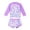 Purple, variant on RTKFRFLM Girls Long Sleeve Swimsuit 2-Piece Floral Rash Guard & Bottoms Kids UV Sun Protection Cute Beach Bathing Suit