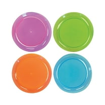 Neon Ast Plastic Dessert Plate - Party Supplies - 40 Pieces
