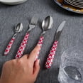 thumbnail image 3 of ARIMI Nilu Décor Italien en Acier Inoxydable Ensemble de Couverts 24 Pcs - Service pour 6 - Poignée Fleur Rouge, 3 of 4
