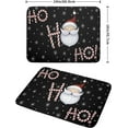 thumbnail image 2 of Christmas Santa Laugh Dish Drying Mat Winter Snowflakes Black Dish Drainer Mats Xmas Candy Cane Stick Sweet Dish Dry Pad for Kitchen Countertop Coffee Bar 18x24 inch Large, 2 of 3