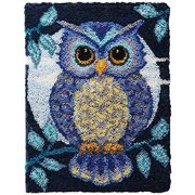 KissDate Latch Hook Carpet Kit for Adults Kids Beginners DIY Owl Handmade Rug Tapestry Kits Embroidery Rug Making Kits Home Decoration Craft Gift 52Cmx38cm