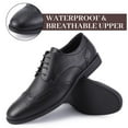 thumbnail image 2 of HA-EMORE Men's Dress Leather Shoes, Leather Stylish Lace-up Wingtip Brogues, Mens Oxford Shoes, Business Formal Lightweight Pointed Toe, 2 of 7
