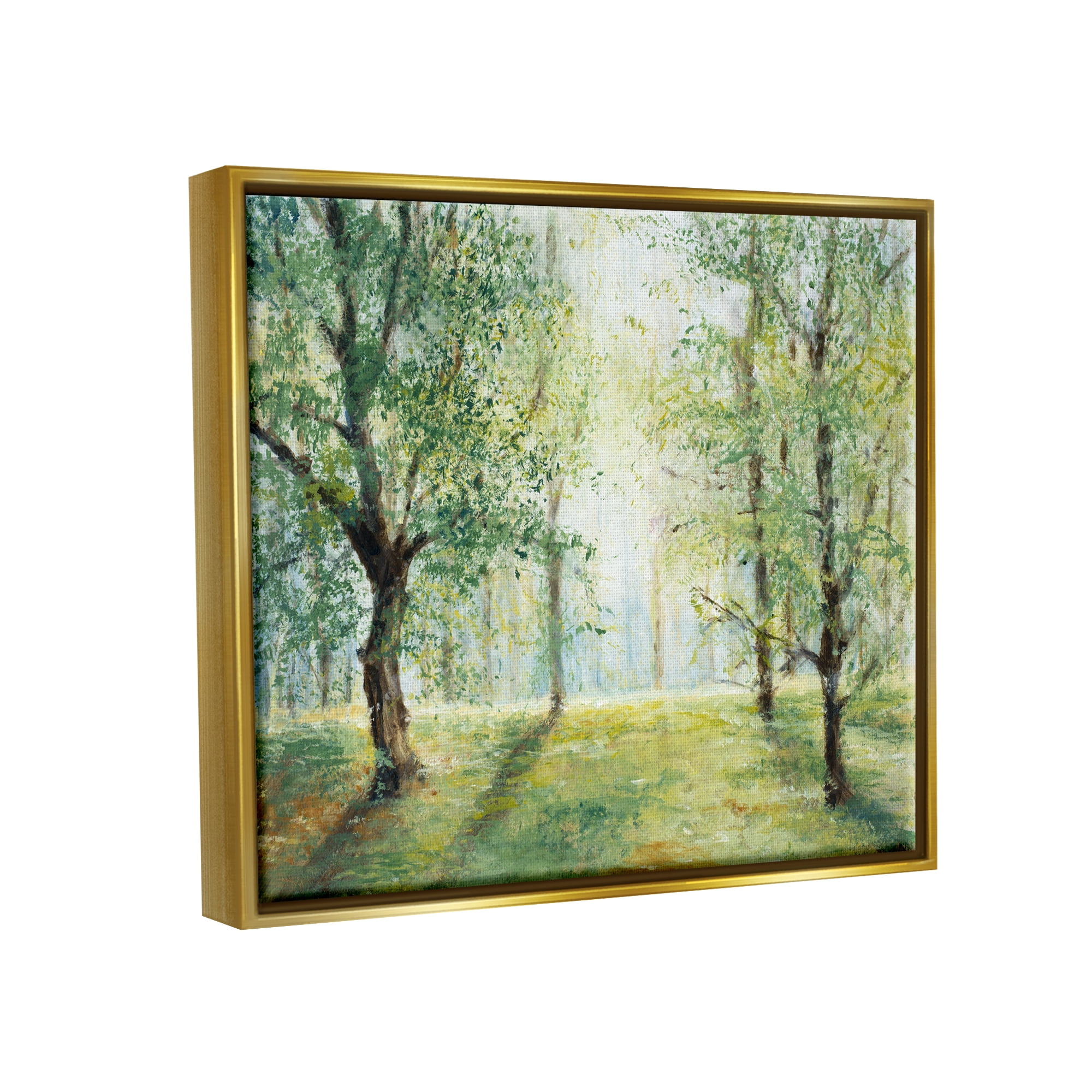 Stupell Industries Grounded Beauty Landscape Nature Painting Gold Floater Framed Art Print Wall Art, 21 x 17