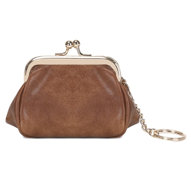 Retro Clip Coin Purse Lindo Estudiante Llave Portátil Pequeña Versátil Sto (marrón)