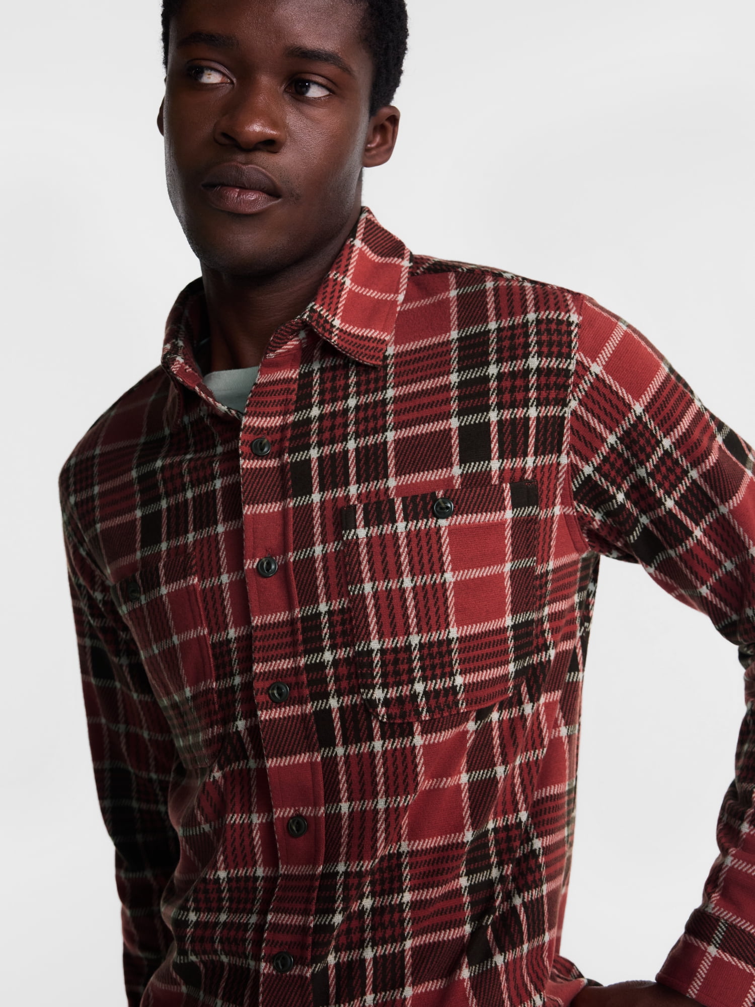 George Men's Knit Overshirt with Long Sleeves, Sizes XS-4XLT