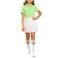 thumbnail image 2 of Odeerbi Niñas 3 Piezas Preppy Vestido Tenis Camisa de Golf y Falda Plisada Con Set de Uniforme de La Escuela de Las Medias, 2 of 9
