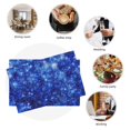 thumbnail image 6 of Rocae Blurred Star Snow Christmas Printed Heat Resistant Place Mats,Classic Hemstitch Cloth Fabric Placemats Imitation Linen Place Mat Table Mats 18x12 inch, 6 of 9
