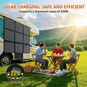LVYUAN 200W Solar Panel Foldable Solar Charger Portable IP67 Waterproof with MC4 to DC Adapters for Home, RV, Outdoor, Camping, Power Station, off Grid