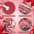 thumbnail image 4 of Pink Roses Love Banner Heart-shaped Romantic Display Purple Bow Green Leaves Valentine Backdrop for Valentine's Day Wedding Anniversary, 4 of 9
