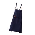 thumbnail image 3 of yuksok Kitchen Aprons Bib Aprons Adjustable Straps Large Pockets Canvas Apron with Back blue, 3 of 9