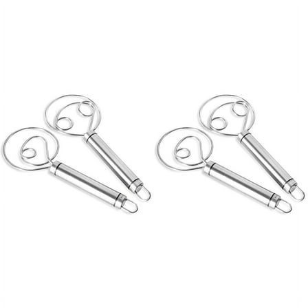 2024 TOP! Danish Dough Whisk, 4 Pack Premium Stainless Steel Dutch Large Hand Mixer Artisan Blender for Bread Pastry Pizza
