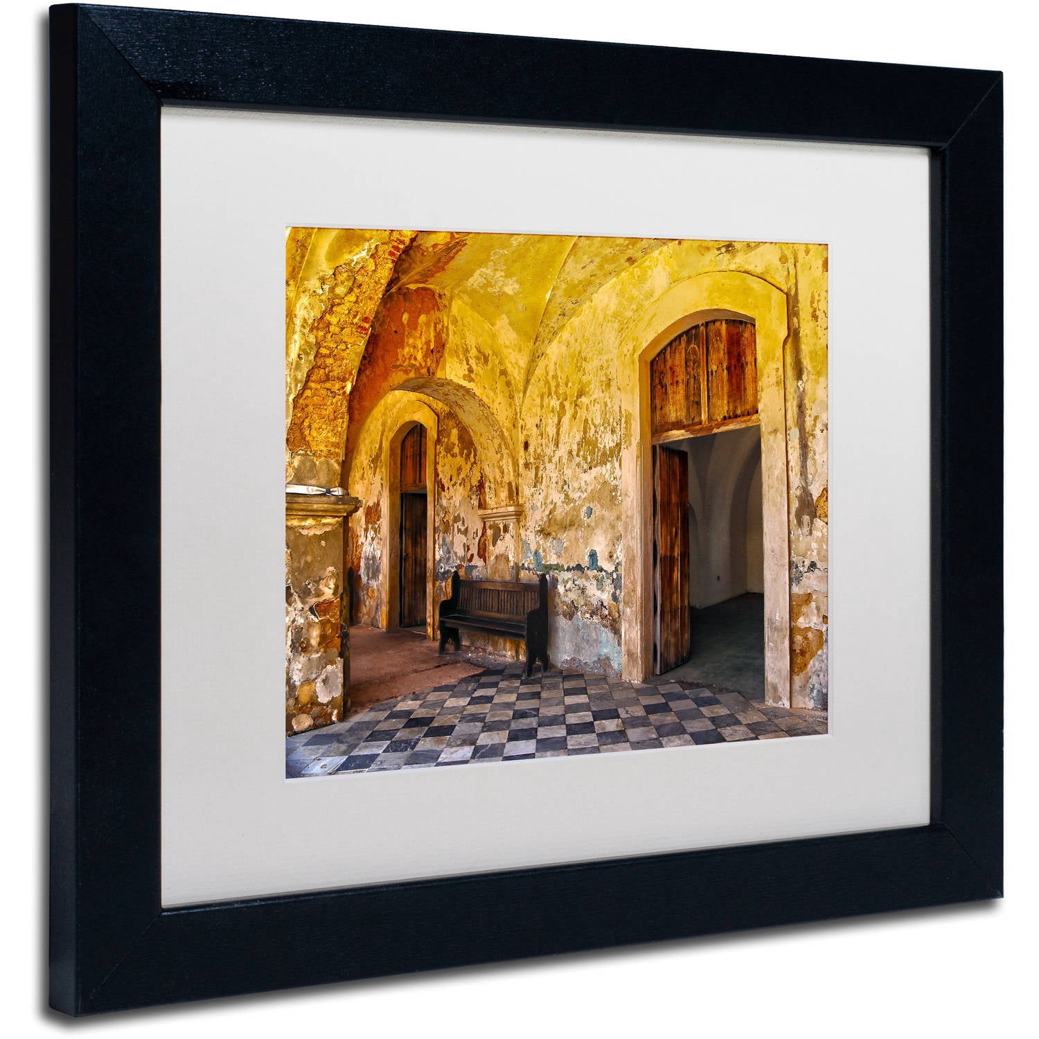 Trademark Fine Art "Castillo de San Felipe del Morro 1" Canvas Art by CATeyes, White Matte, Black Frame