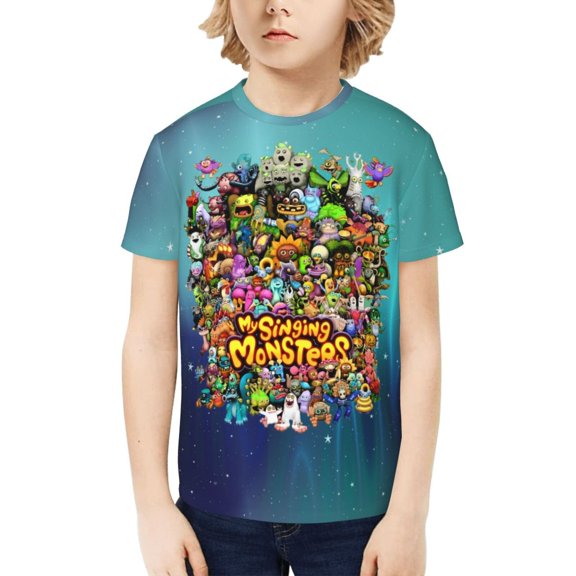 My Singing Monsters Kids T-Shirt 3d Printed Graphic T-Shirts Boys And Girls Short Sleeve Shirts For Youth Kids X-Small