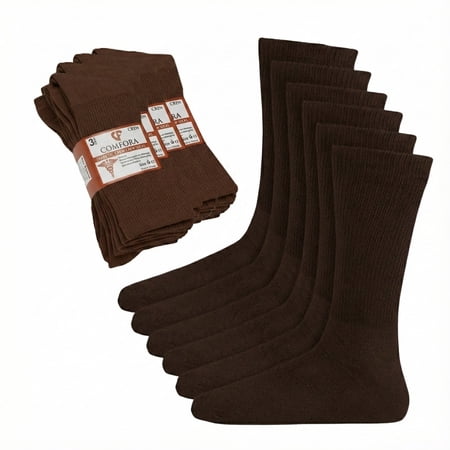 Comfora Diabetic Crew Socks for Men & Women– 3 Pairs, Non-Binding, Seamless Toe, Soft Cotton Moisture-Wicking Socks