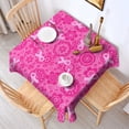 thumbnail image 2 of Pink Ribbon Pattern Square Tablecloth,Waterproof Square Table Cover,Wipeable Spillproof Washable Table Cover for Home Kitchen Party Decor 42"X42"(107x107cm), 2 of 6