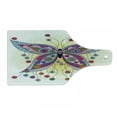 thumbnail image 1 of Butterfly Cutting Board, Moth with Fantasy Spring Floral Blooms on Sunny Backdrop Image, Decorative Tempered Glass Cutting and Serving Board, Wine Bottle Shape, Multicolor, by Ambesonne, 1 of 1