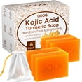 thumbnail image 1 of QOOQ Jabón de cúrcuma con ácido kójico, removedor de manchas oscuras para rostro y cuerpo con vitamina C, retinol, colágeno, complejo japonés original, vitamina E, manteca de karité, aceite de oliva d, 1 of 5