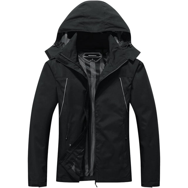 Chaqueta impermeable MOERDENG para mujer, impermeable y ligera, negra