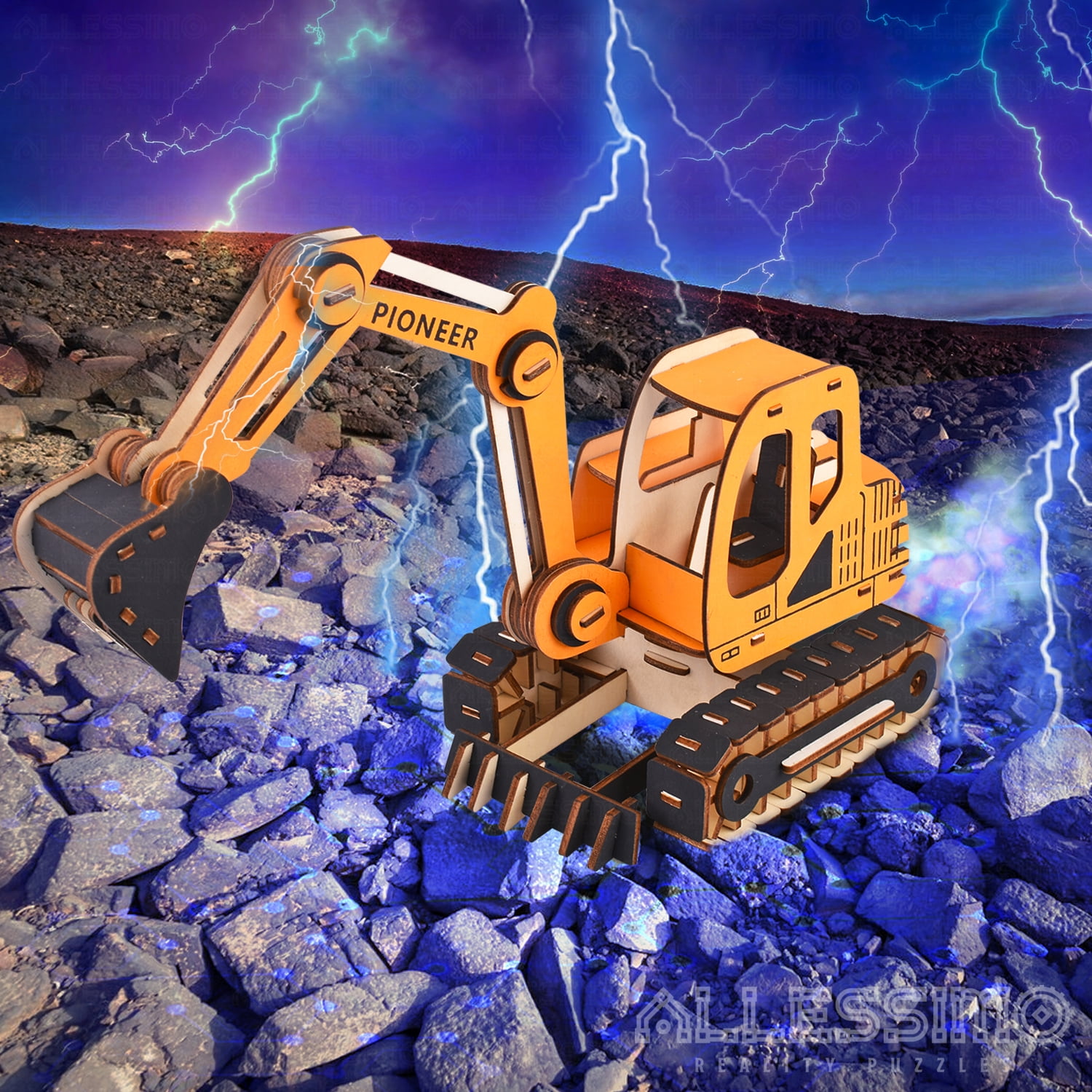 Allessimo Artisolve 3D Wooden Puzzle Excavator the Digger