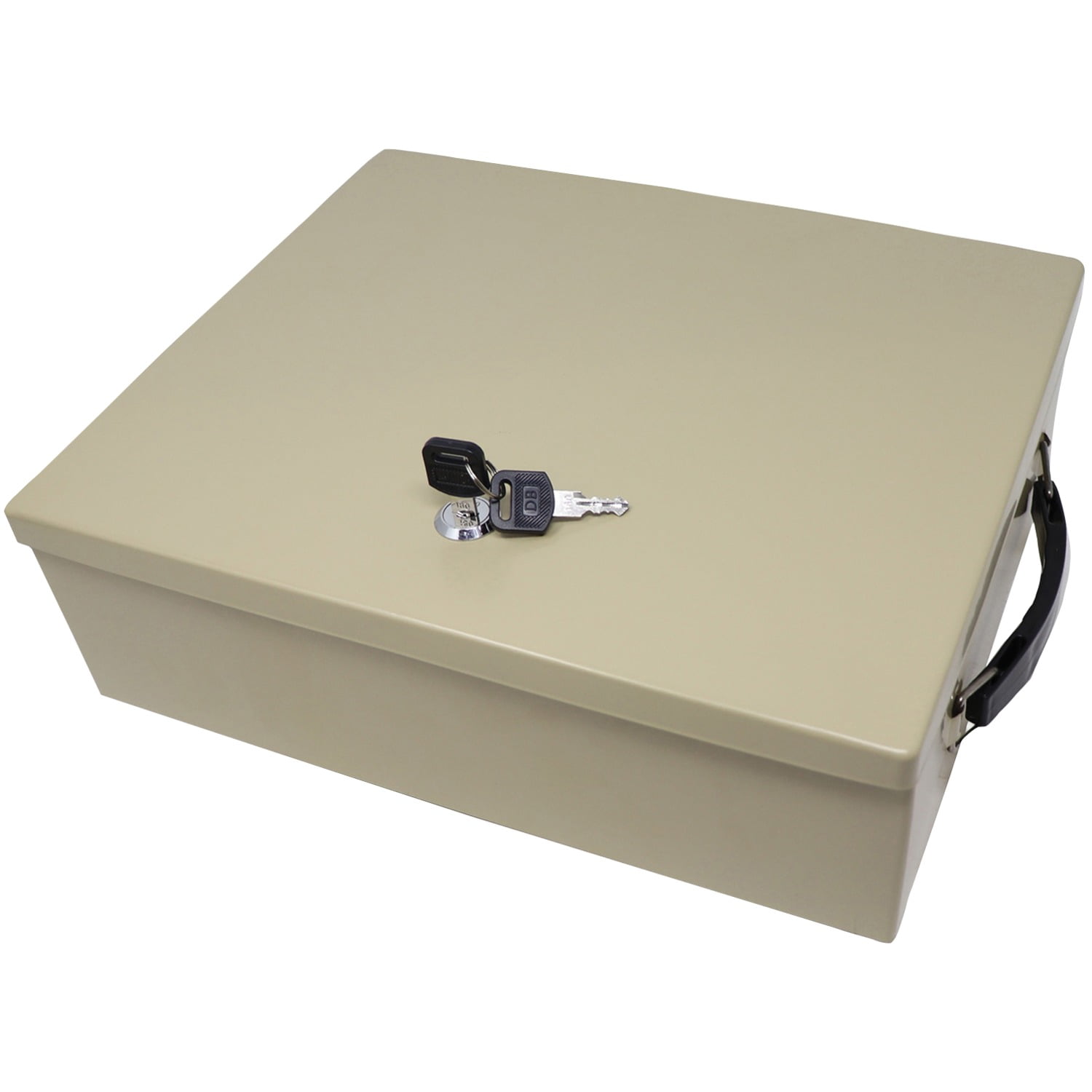 Nadex Steel Security Chest, Fire Retardant Box with Lock and Key | 14.5 x 11 x 4 Inch Fire Security Chest Internal 12-3/16" x 10-3/16" x 3-1/2"
