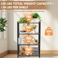 thumbnail image 4 of EAGLE PEAK 4-Tier Foldable Greenhouse Shelf, Heavy Duty Metal Storage Rack for Greenhouse Garage Pantry, Black, 4 of 11
