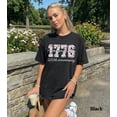 thumbnail image 4 of VibeNest Studio Unisex 1776 Floral America 250th Anniversary Patriotic 4th of July Garment Dyed Graphic T-Shirt, 4 of 9