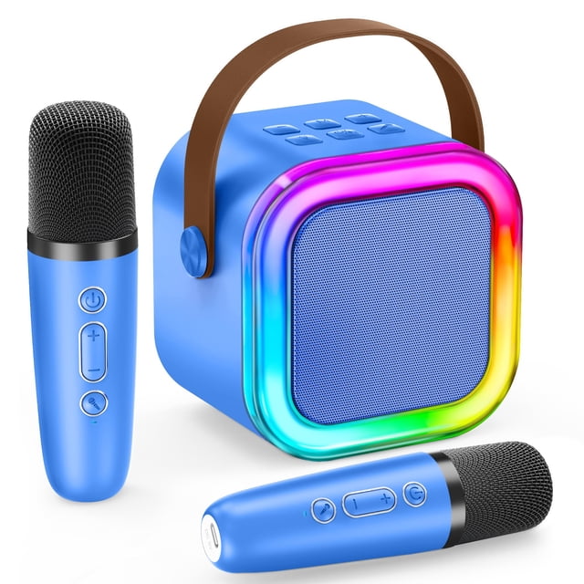 Máquina de karaoke IROO TOP Mini para niños con 2 micrófonos inalámbricos