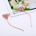 thumbnail image 5 of Cat Ears Headband Crystal Rhinestone Cat Hair Band Hair Accessories (Rose Gold), 5 of 5