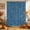 Indigo, variant on Ochre Solid Color Shower Curtain, Waterproof Shower Curtains for Bathroom, Minimalist Vintage Linen Texture Modern Washable Fabric Bathtub Curtain Set Bath Decor with 12 Hooks 48"x72"