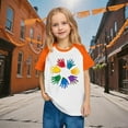 thumbnail image 4 of YUNAFFT T-shirt Unisexe à Manches Raglan pour Enfants Imprimé Décontracté Style Festival Orange Décontracté, 4 of 9
