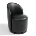 thumbnail image 6 of DREAMSIDEA Swivel Dining Chair, Upholstered Barrel Accent Chair for Dining Room & Kitchen Chairs, Morden Round Vanity Chair for Living Room&Bedroom, Faux Leather-Black, 6 of 6