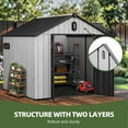 thumbnail image 4 of Craftian 8x8ft Outdoor Resin Storage Shed with Floor, 427cuft Garden Shed with Lockable Door, Windows & Vents, Plastic Tool Storage, Waterproof, 4 of 8