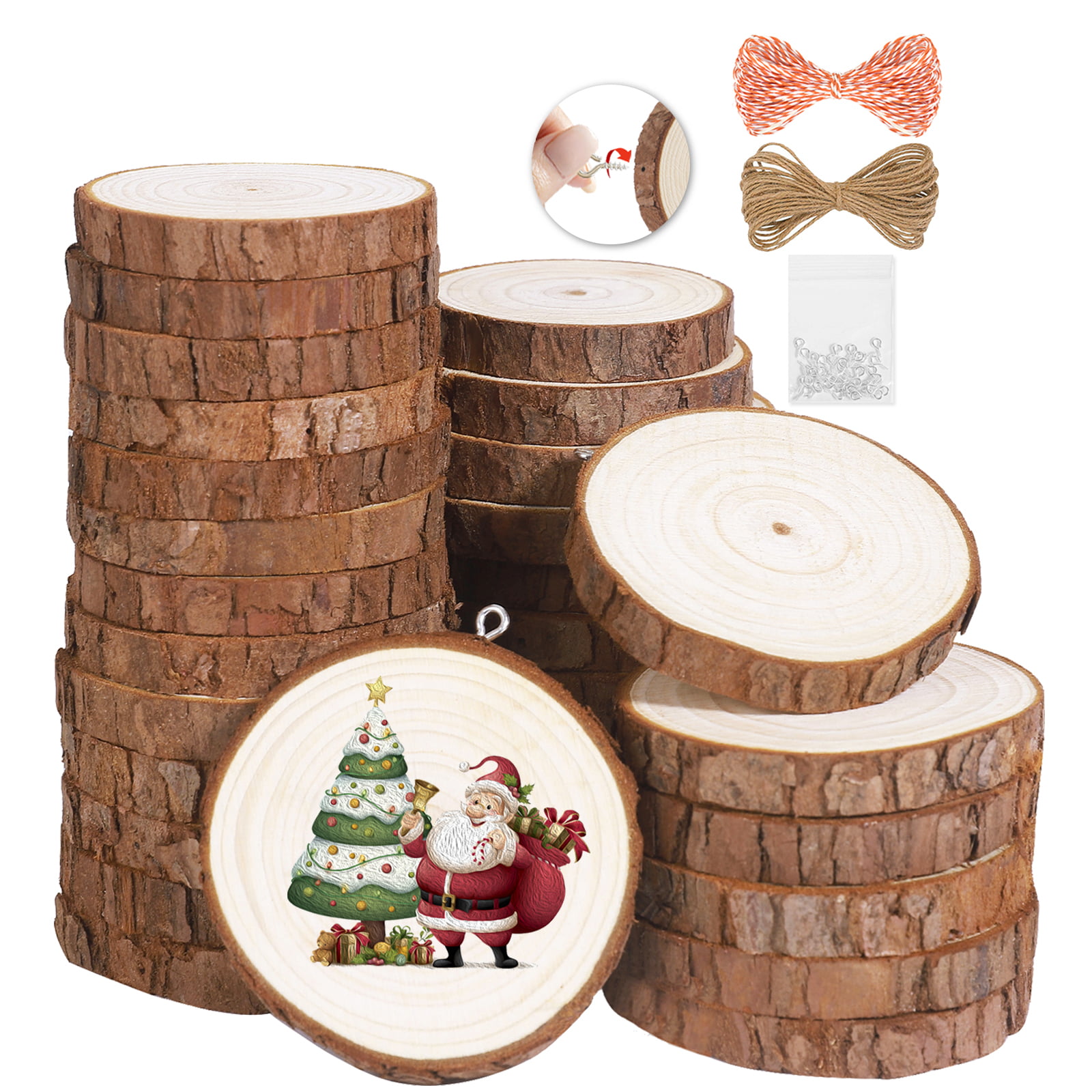 Autumn Christmas Florist Pack of 9 Small Wooden Tree Trunk Slices 4.7 x 7cm 