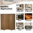 thumbnail image 5 of 4 Panel Room Dividers Foldable Privacy Screen Decorative Indoor Screen 6TF Wooden Office Dividers Partition Wall for Home, Office, Bedroom, Brick, 5 of 7
