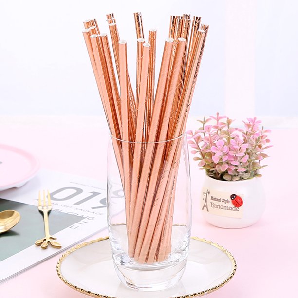 25pcs Disposable Drinking Straws Home Bar Party Cocktail Drink Straw