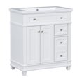 thumbnail image 3 of 30" Bathroom Vanity With Sink, Solid Wood Bathroom Cabinet With Resin Sink, Modern Free Standing Storage Cabinet With 2 Drawers, 2 Doors, 3 of 9