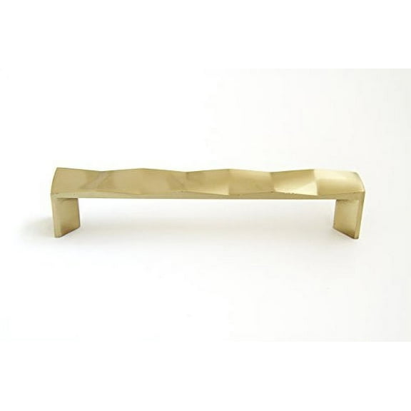 Hamilton Bowes Satin Brass Cabinet Hardware Pull Handle 128mm / 5" Center to Center Modern Gold Vibrant Amber