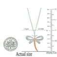 thumbnail image 2 of Dazzlingrock Collection Round White Diamond Fashion Dragonfly Pendant for Women with 18 Inch Silver Chain (0.11 ctw, Color I-J, Clarity I2-I3) in Rose Gold Plated 10K White Gold, 2 of 3