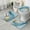 Blue Marble Gold, variant on Black Marble Gold Wave Pattern Bathroom Rugs Sets 3 Piece,Toilet Cover Set,Absorbent Non Slip Bathroom Mats Sets with U-Shaped Contour Rug Toilet Rug Set