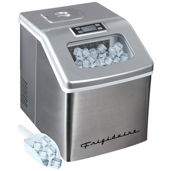 Frigidaire 40lbs. Countertop Clear Square Ice Maker - Stainless Steel