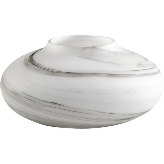 Cyan lighting - Moon Mist - Vase-6 Inches Tall and 14 Inches Wide - Cyan